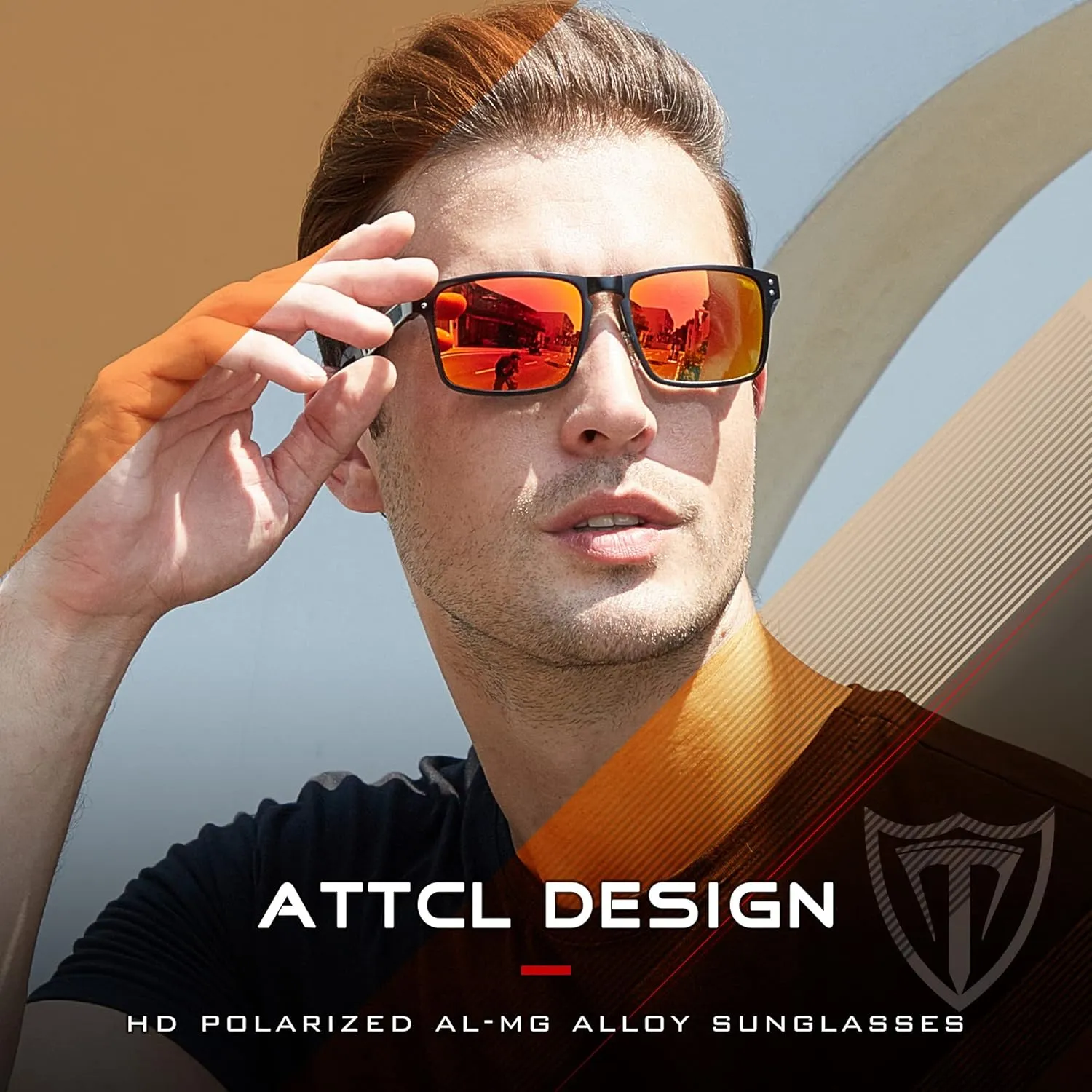 ATTCL Polarized UV Protection Fishing golf Driving Sunglasses for Men Al-Mg Metal Frame Ultra Light