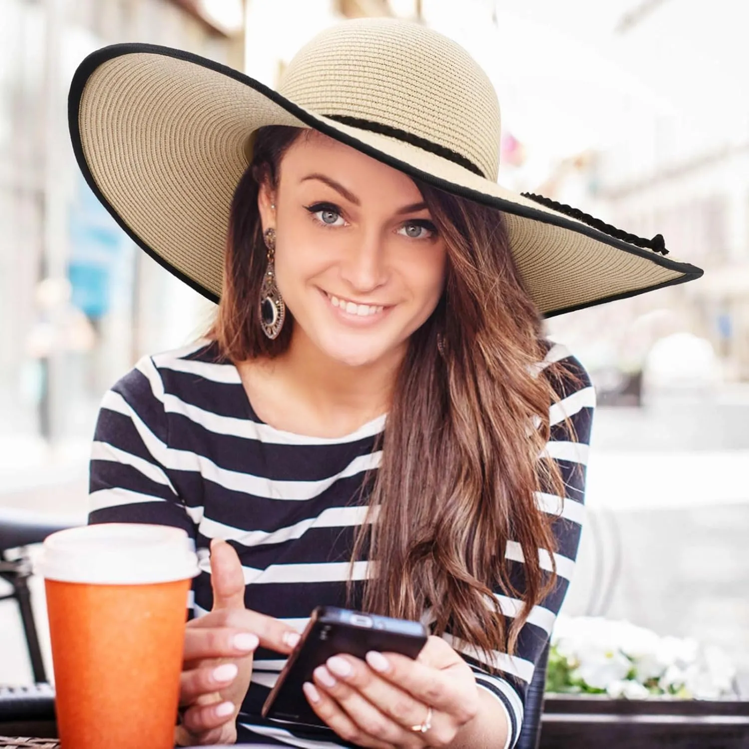 Beach Hats for Women Men Big Straw Wide Brim Summer Hat Floppy Foldable Roll up Cap for Beach Outdoor UPF 50 