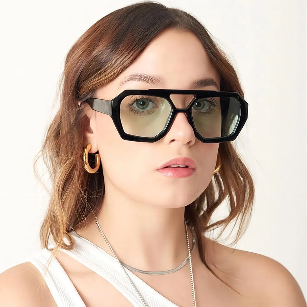 Fashion Hexagon Sunglasses Women Men Vintage Lens Frame Versatile UV400