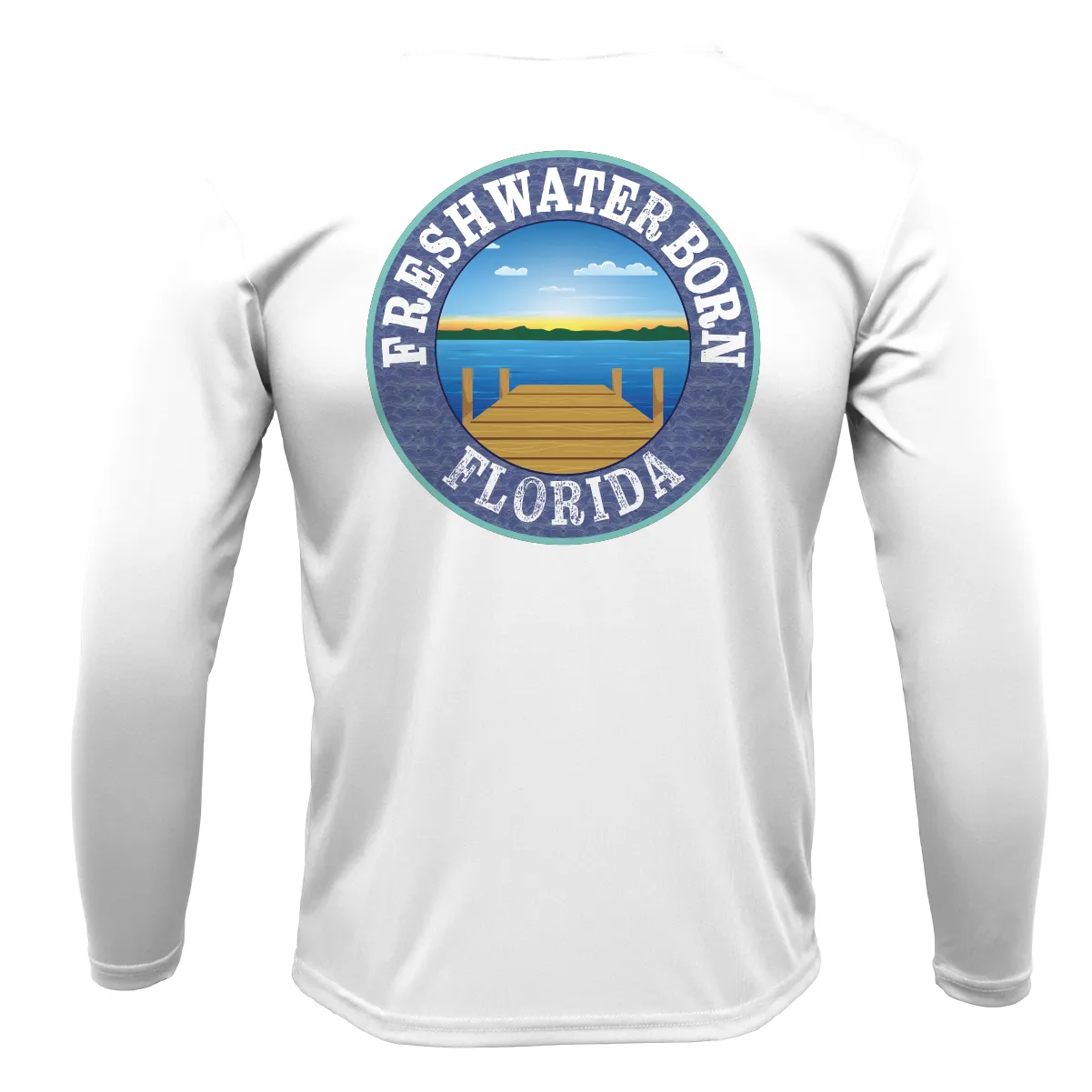 Florida Flag Freshwater Born Men's Long Sleeve UPF 50  Dry-Fit Shirt