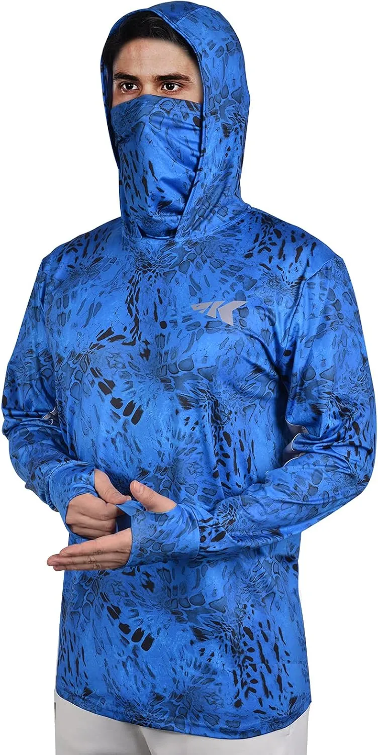 KastKing UPF 50 Fishing Hoodie Shirt for Men and Women, Long Sleeve Fishing Hiking Shirt, Breathable Moisture Wicking