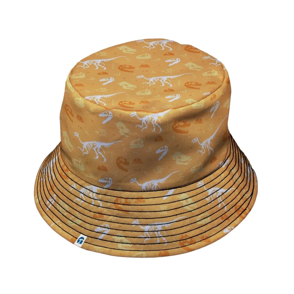Orange Dinosaur Bones Bucket Hat