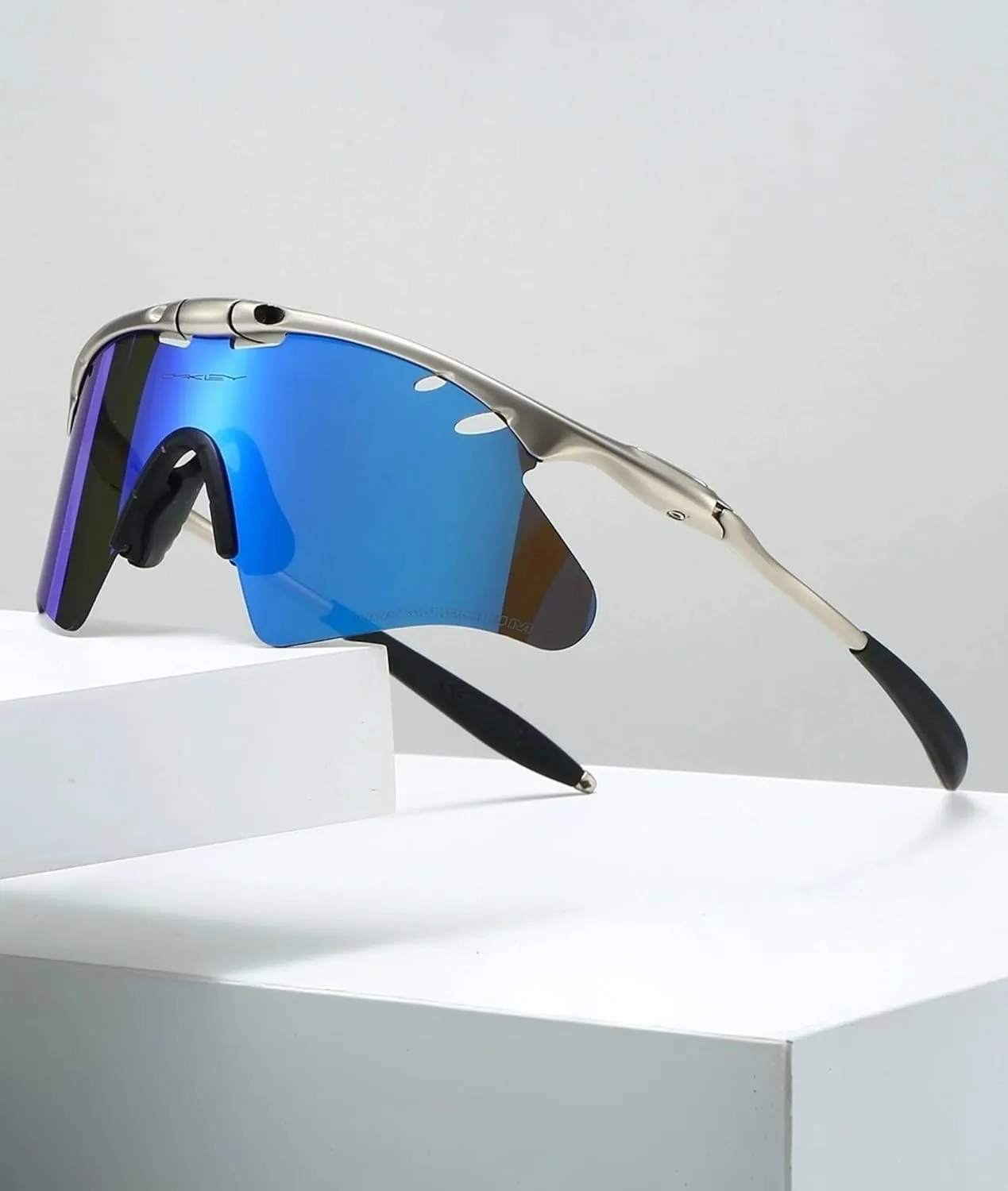 Sports Sunglasses for Men & Women, Cycling Running Driving Retro Unisex Shades, UV400 Protection, Metal Frame