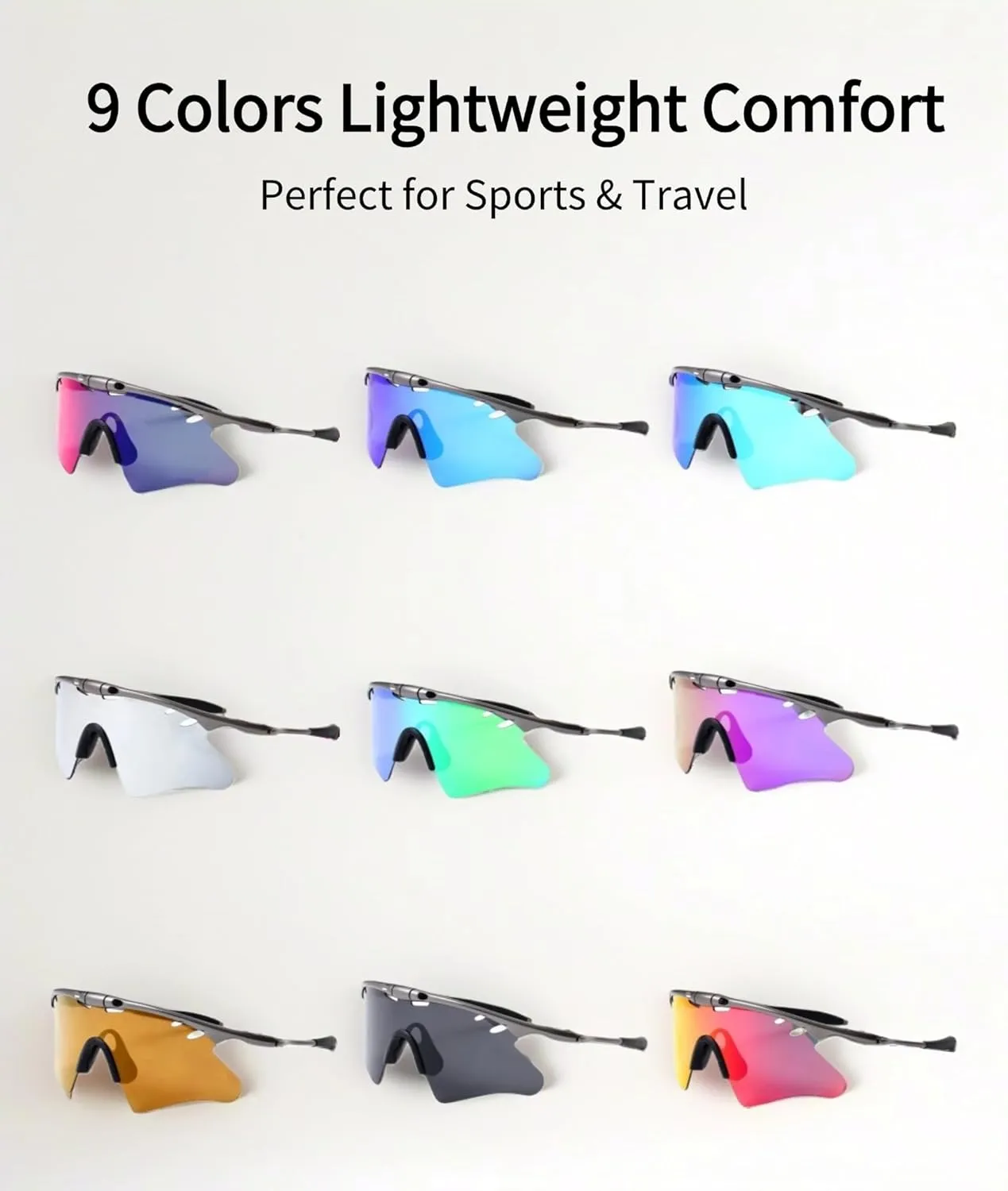 Sports Sunglasses for Men & Women, Cycling Running Driving Retro Unisex Shades, UV400 Protection, Metal Frame