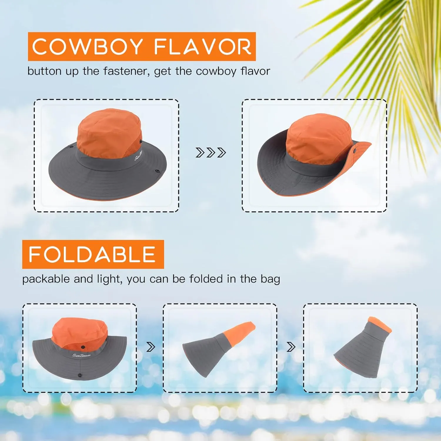 Sun Hats for Women Beach Hat Ponytail Hat Womens Sun Hat with UV Protection Wide Brim