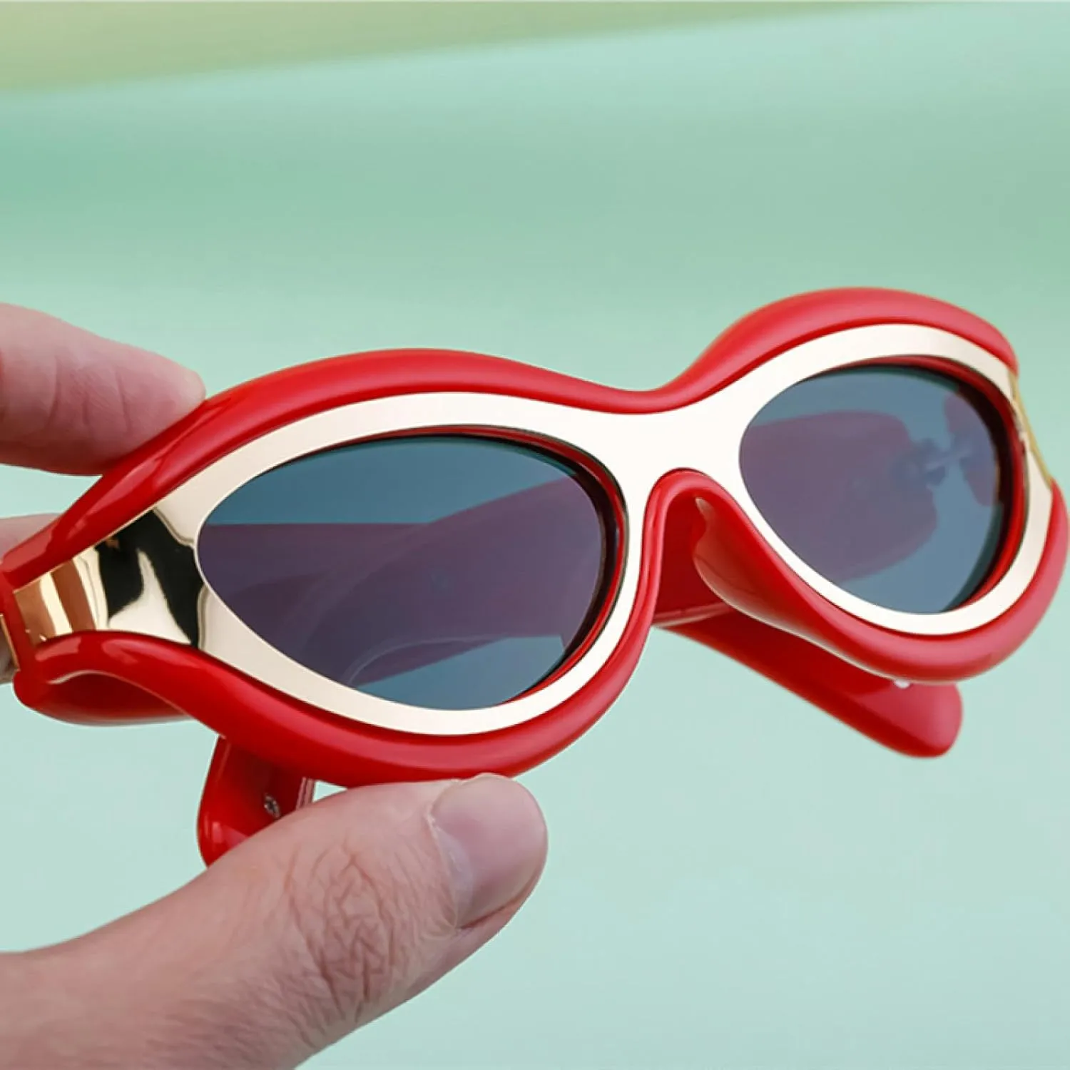 Vintage Rectangle Sunglasses Women Fashion Ocean Film Men Uv400