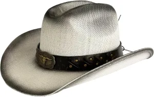 Wide Brim Cowboy Hat for Women&Men,Cowgirl Hat with Decorative Bands,Straw Cowboy Hats for Adults,22.04-22.83 in