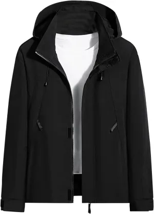 Women Rain Jacket Waterproof with Hood,Lightweight Windproof Raincoat,Full Zip Color Block Outwear Hiking Cycling