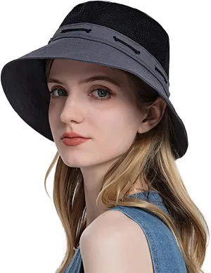 Women Sun Hat Wide Brim Protection Beach Hat Adjustable Bucket Hat Summer Hats Embroide Bucket Hats for Teens