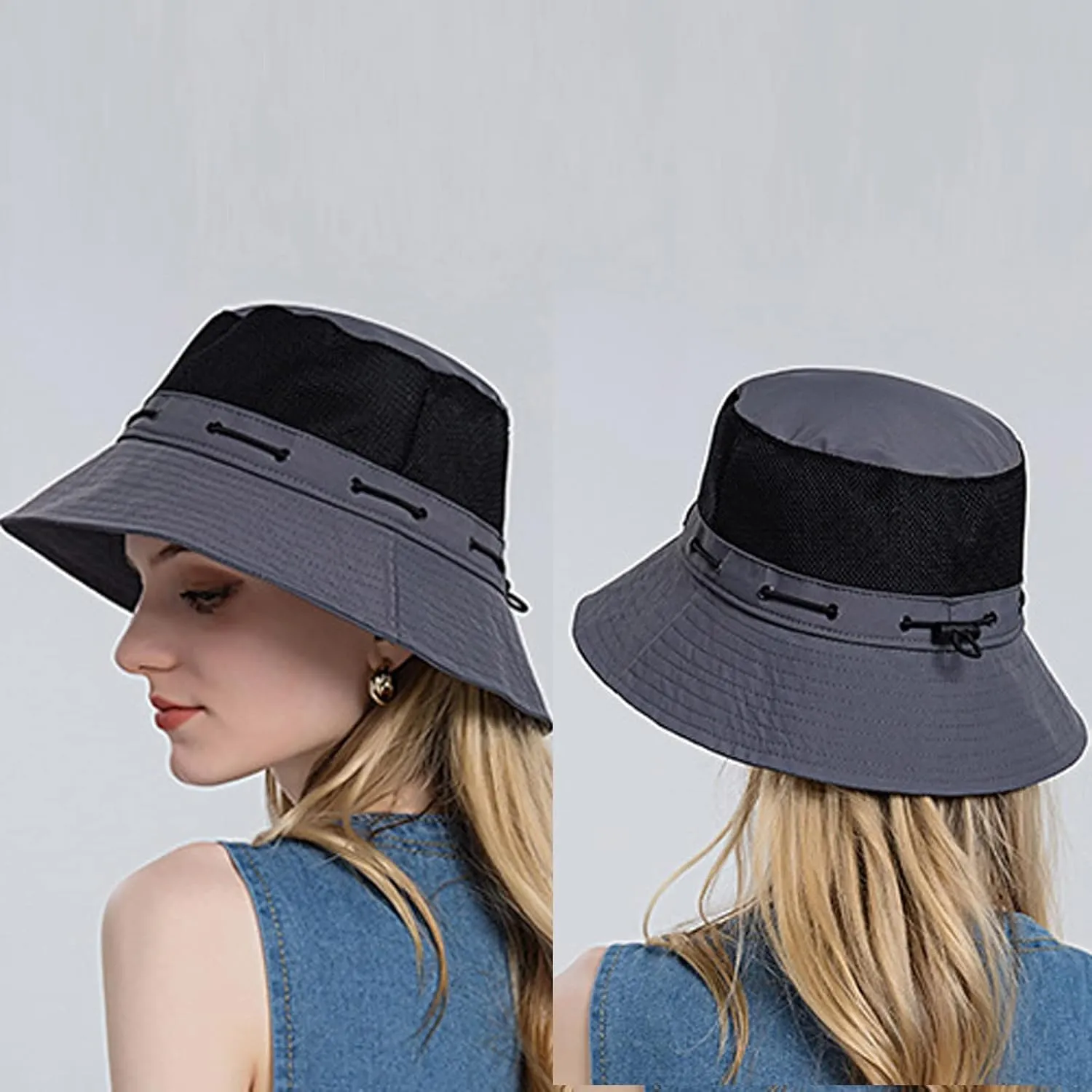 Women Sun Hat Wide Brim Protection Beach Hat Adjustable Bucket Hat Summer Hats Embroide Bucket Hats for Teens