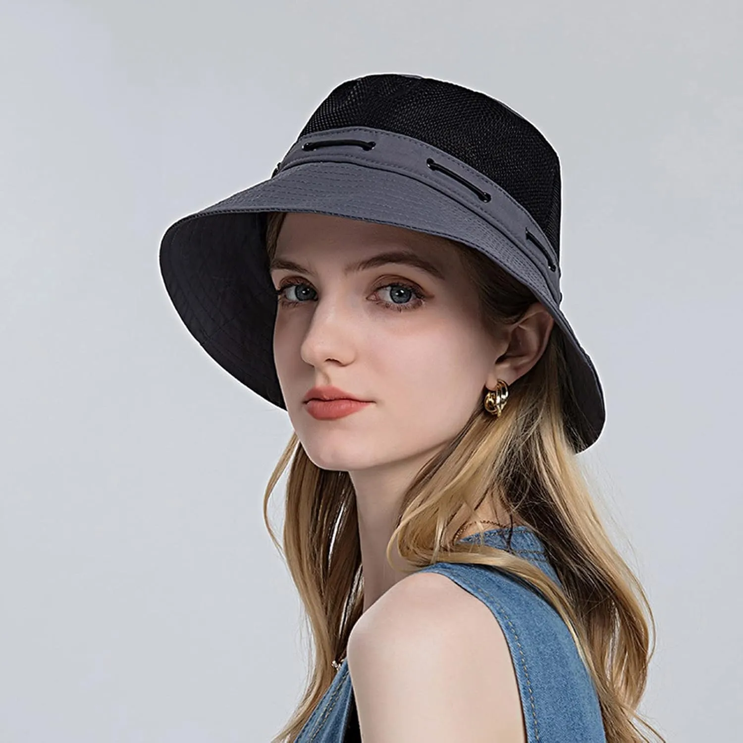 Women Sun Hat Wide Brim Protection Beach Hat Adjustable Bucket Hat Summer Hats Embroide Bucket Hats for Teens