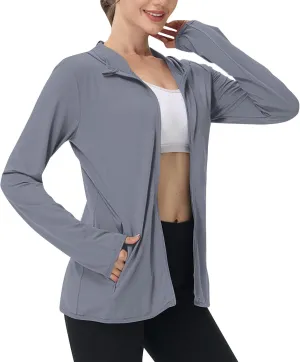 Womens UPF 50  Sun Protection Hoodie Jacket Lightweight Long Sleeve Sun Shirt for Women with Pocket Hiking Outdoor