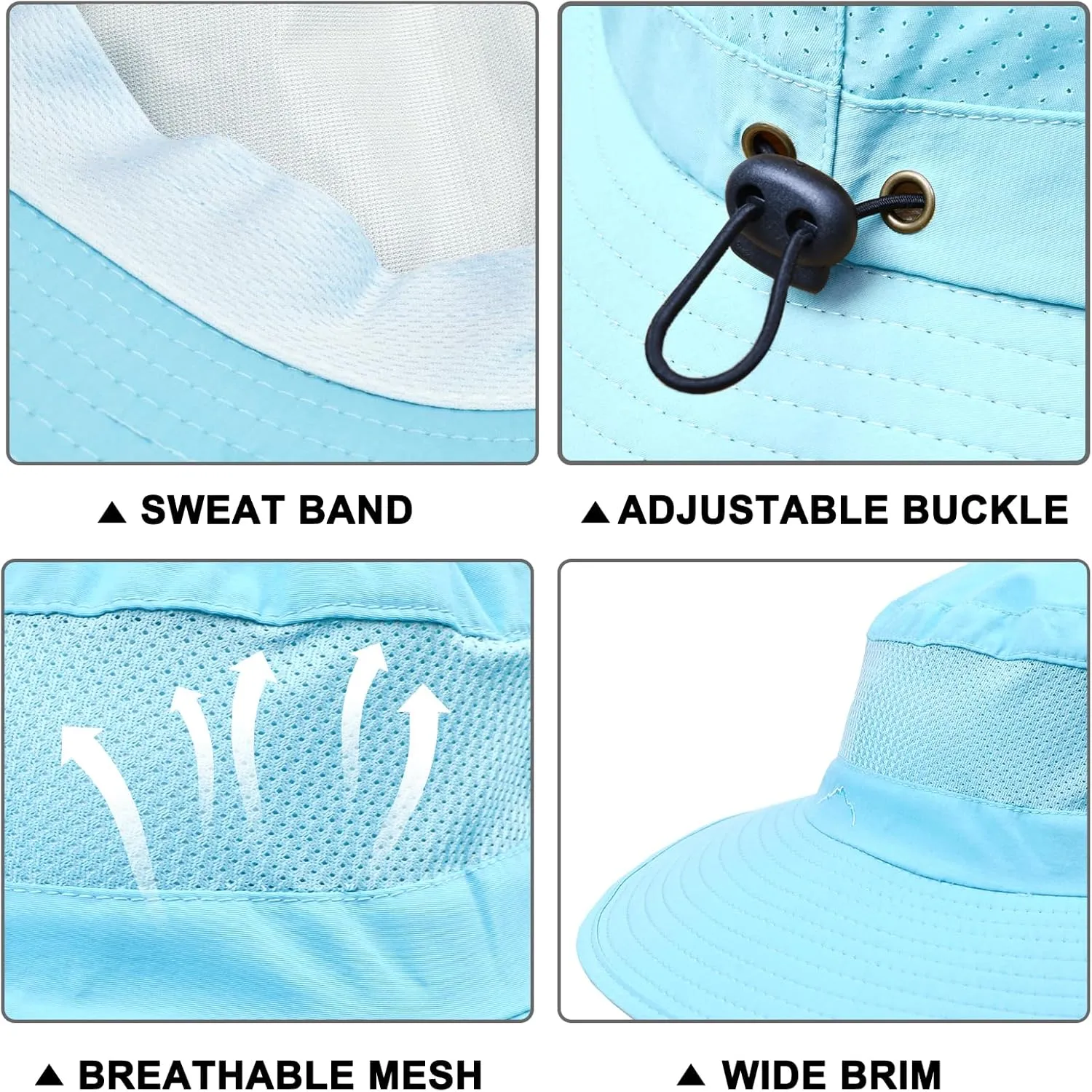 ZOORON Sun Hats for Men Women Fishing Hat with Neck Flap,UPF 50  Sun Hat Waterproof Wide Brim Bucket Hats for Safari Hiking