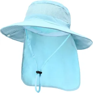 ZOORON Sun Hats for Men Women Fishing Hat with Neck Flap,UPF 50  Sun Hat Waterproof Wide Brim Bucket Hats for Safari Hiking